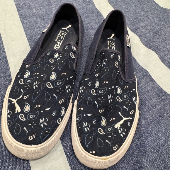 Puma Shoes - Puma Blue Paisley Slip-On Shoes